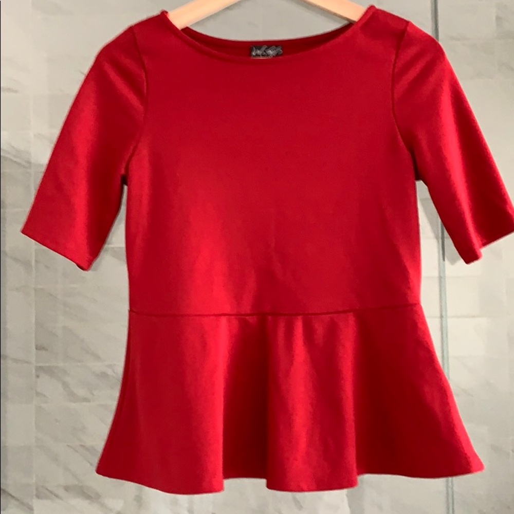 cute red peplum top